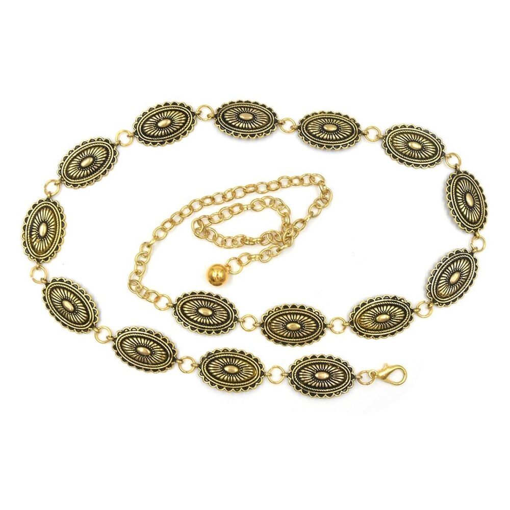 7296 Gold Western Belts For Woman Waist Chain Rhinestone Cowgirl Bb Jewelry